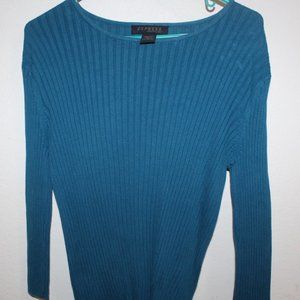 Express Teal Blue Ribbed Shirt Size XL